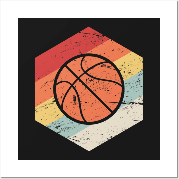 Retro 70s Basketball Icon Wall Art by MeatMan